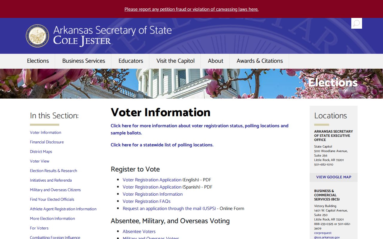 Fayetteville resident lookup through Arkansas voter information