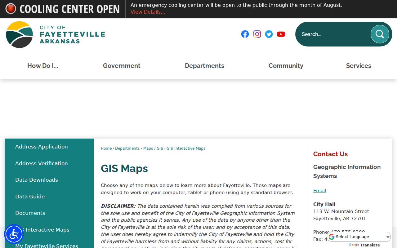 Fayetteville street directory interactive GIS maps